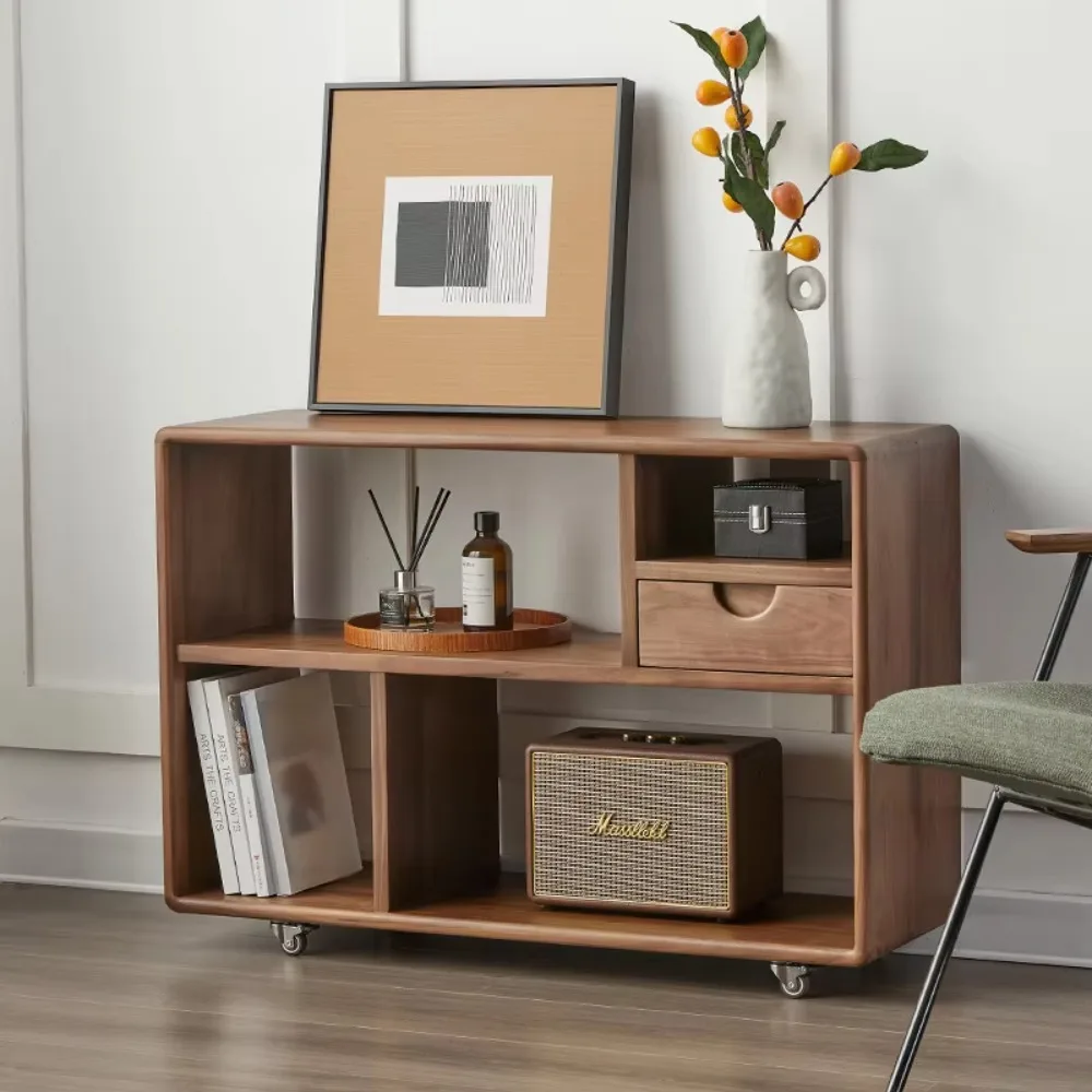 

Скандинавский стиль: тумба-буфет из массива черного ореха | Многофункциональный шкаф для хранения - традиционный приставной столик для гостиной