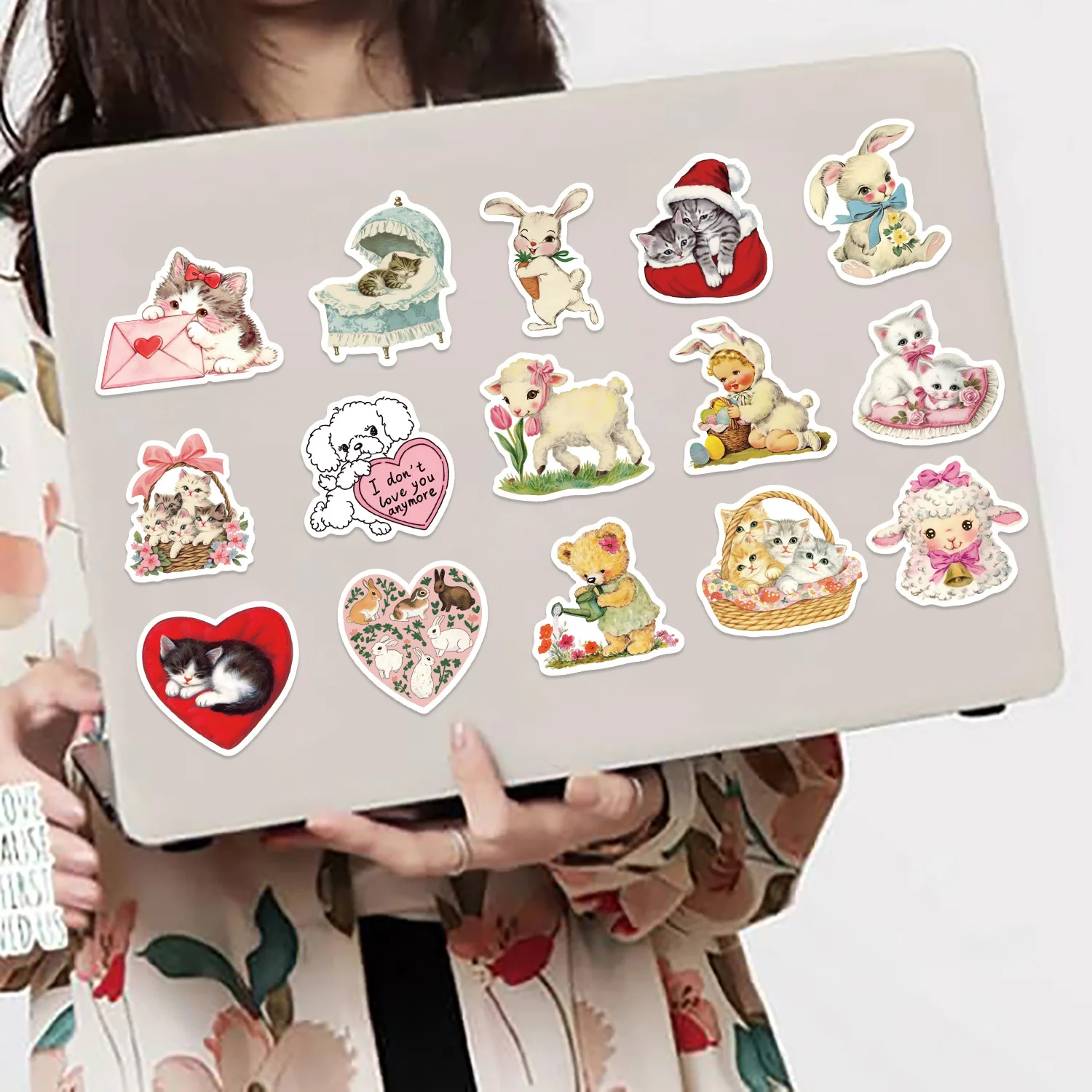 50PCS Vintage Animals Clipart Sticker Aesthetic Skateboards DIY Harajuku Laptop Luggage Waterproof Wall Room Bar Decor Stickers image 6
