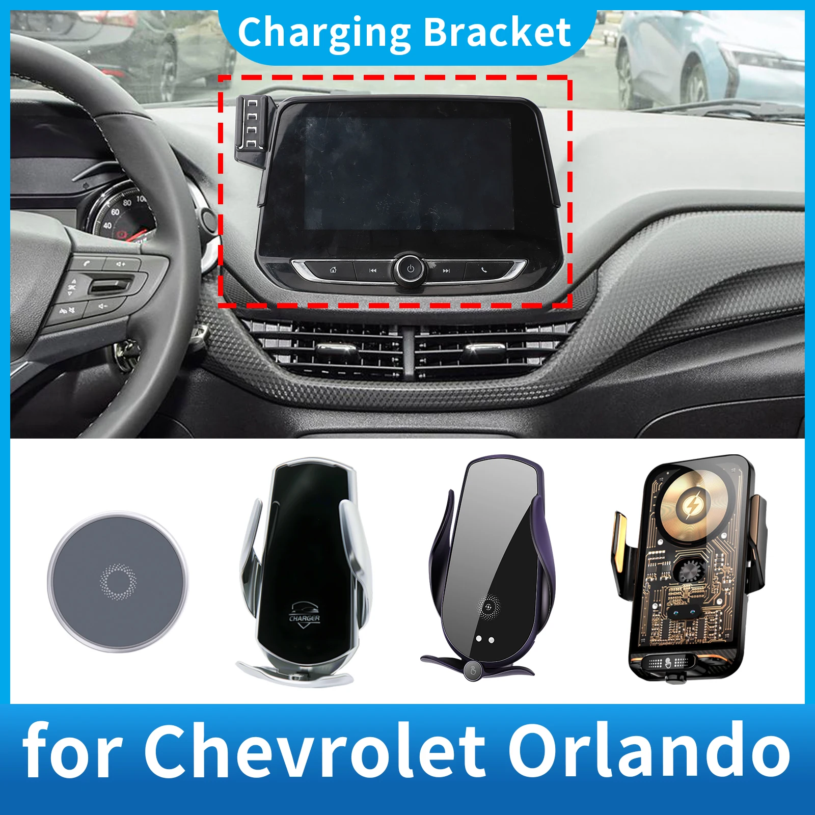 

Car Phone Holder for Chevrolet Orlando 2018 2019 2020 2021 2022 (8.0inch） Screen Navigation GPS Bracket Base Charging