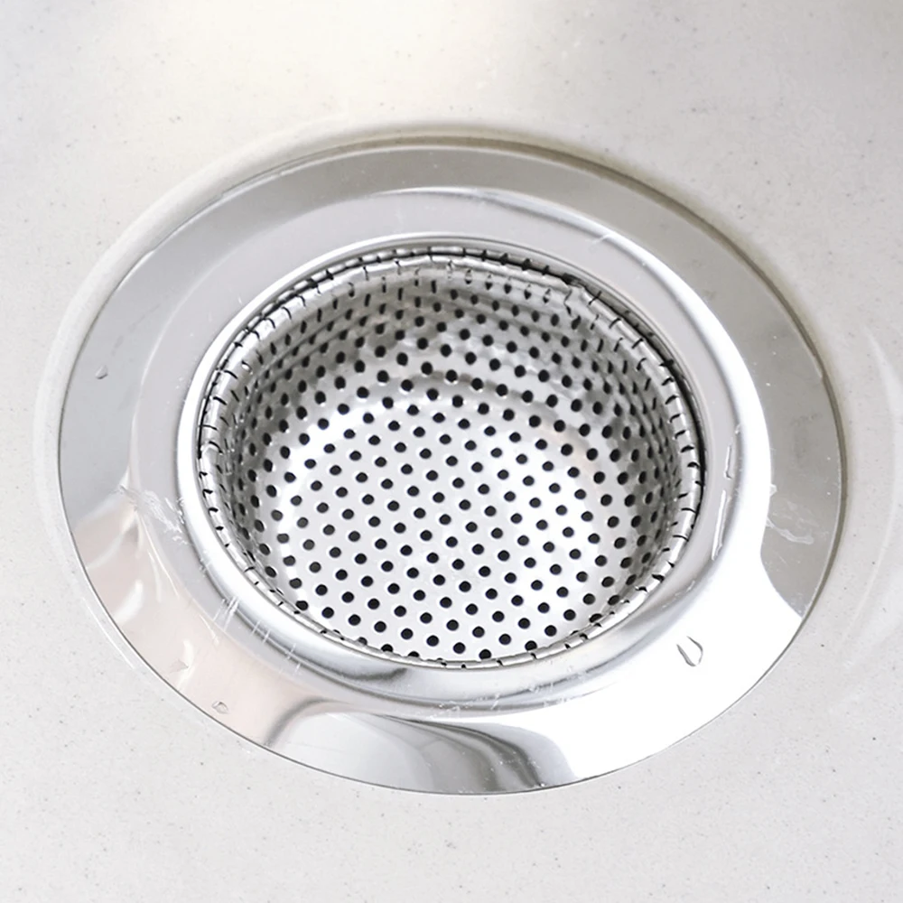 Kitchen Sink Filter Stainless Steel Mesh Sink Strainer Filter Bathroom Sink Strainer Drain Hole Filter Trap Waste Screen RE