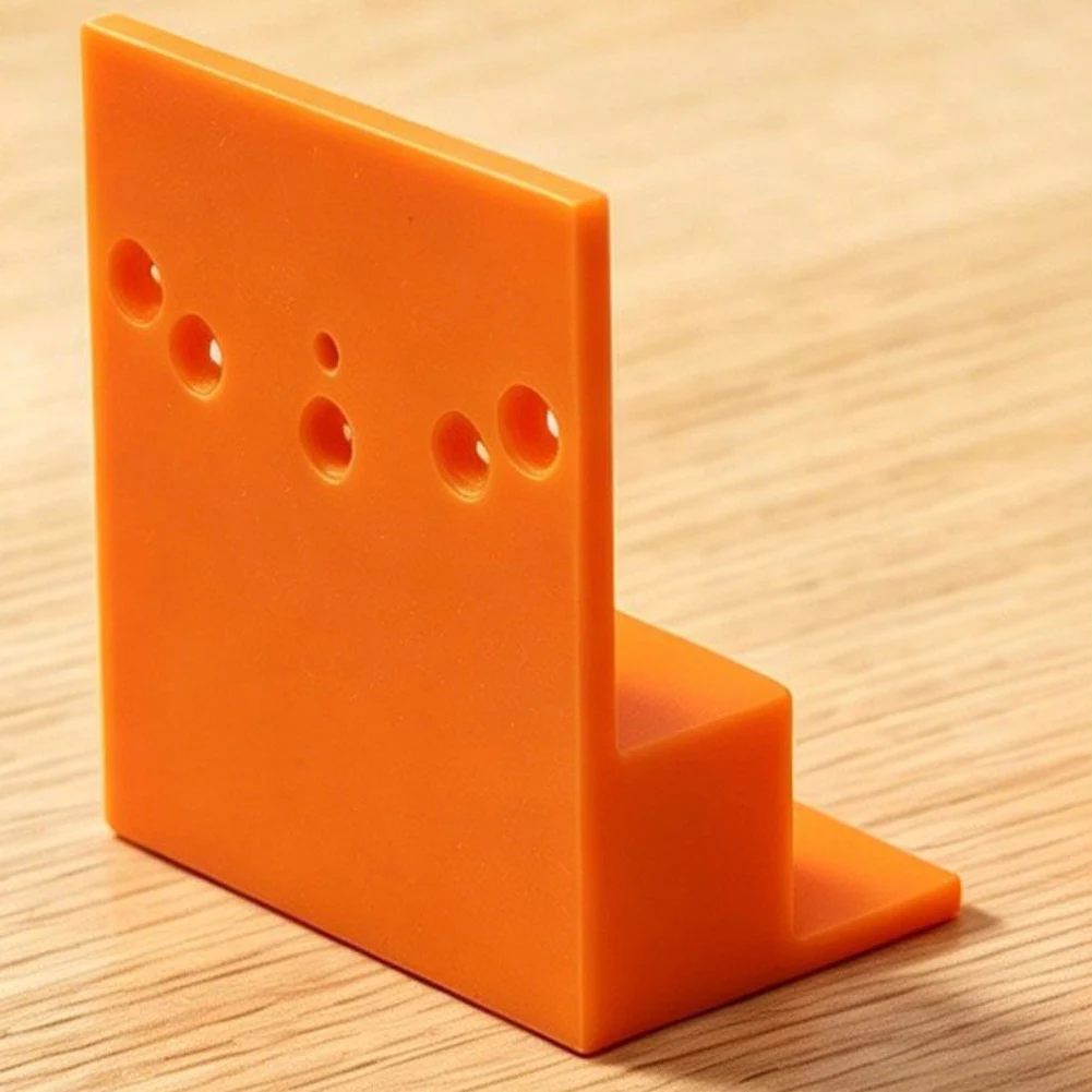 Stepped Positioning Plate For Wardrobe Side Installation Precision Tool Orange Plastic Hinge Mounting Cabinet Assembly Jig