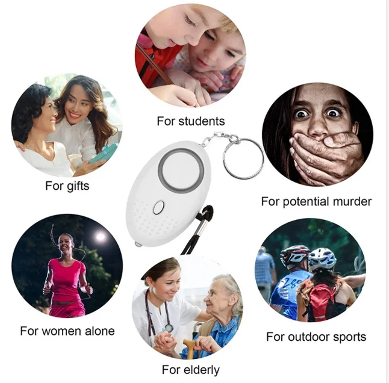 Portable Self Defense Alarm 130DB Personal Security Alarm Keychain With LED Lights Emergency Safety Alarm For Women, Men, Child