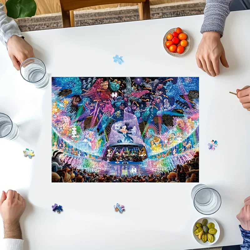 1000 stuks Disney dierenkarakters puzzel - Mickey Mouse, prinsessen en prinsen, aan de muur te monteren, spelcadeau voor volwassenen, familie-interactie