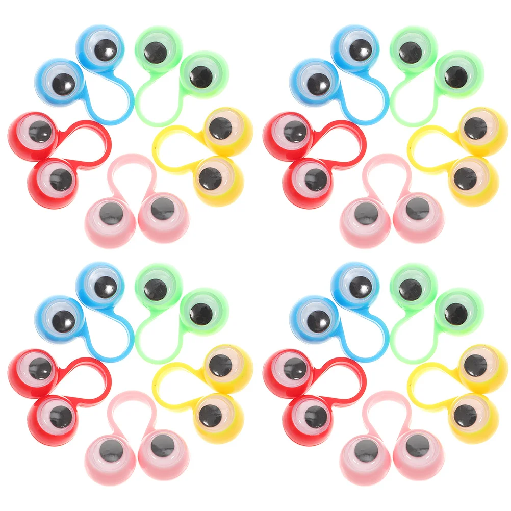 30Pcs Finger Activity Rings Plastic Eyeball Rings for Kids Creative Learning Educational Play At Home School Party Favor