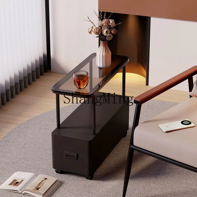 

FG ultra-narrow side few light luxury crevice storage cabinet removable table bedside storage locker