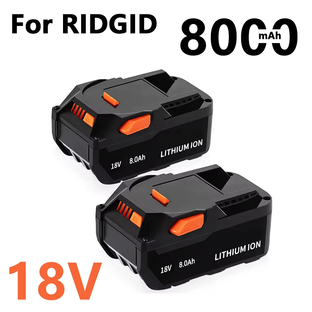 

For AEG 18V Battery 8.0AH Lithium Ion Battery for RIDGID R840087 R840085 L1815R L1850R L1830R R840083 Cordless Power Tool Series