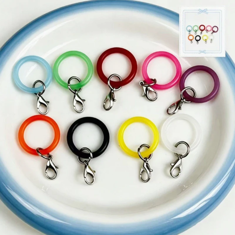 Transparente Silikon-O-förmige Schlüsselanhänger mit Karabinerverschluss, O-Ring-Schlaufe, DIY-Taschenanhänger, Schlüsselanhänger, Schmuckherstellungszubehör – Detail 6
