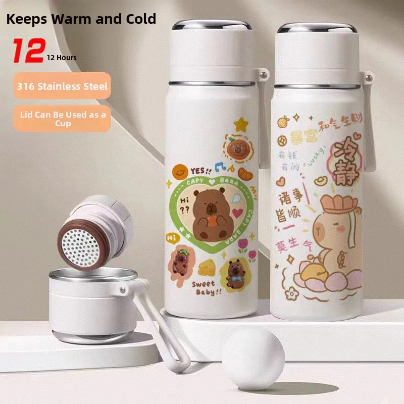 

Kawaii Water Couple Stainl Steel Insulated Water Bottle 450ml-550ml Outdoor Universal Cup Cute Cartoon Design Korean Ja...