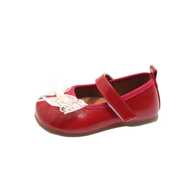 

Girls Party Dresses 2025autumn Bow Princess Shoe Silver Girl Leather Shoe Small Amedium-size Girls School Shoes French Girl Shoe