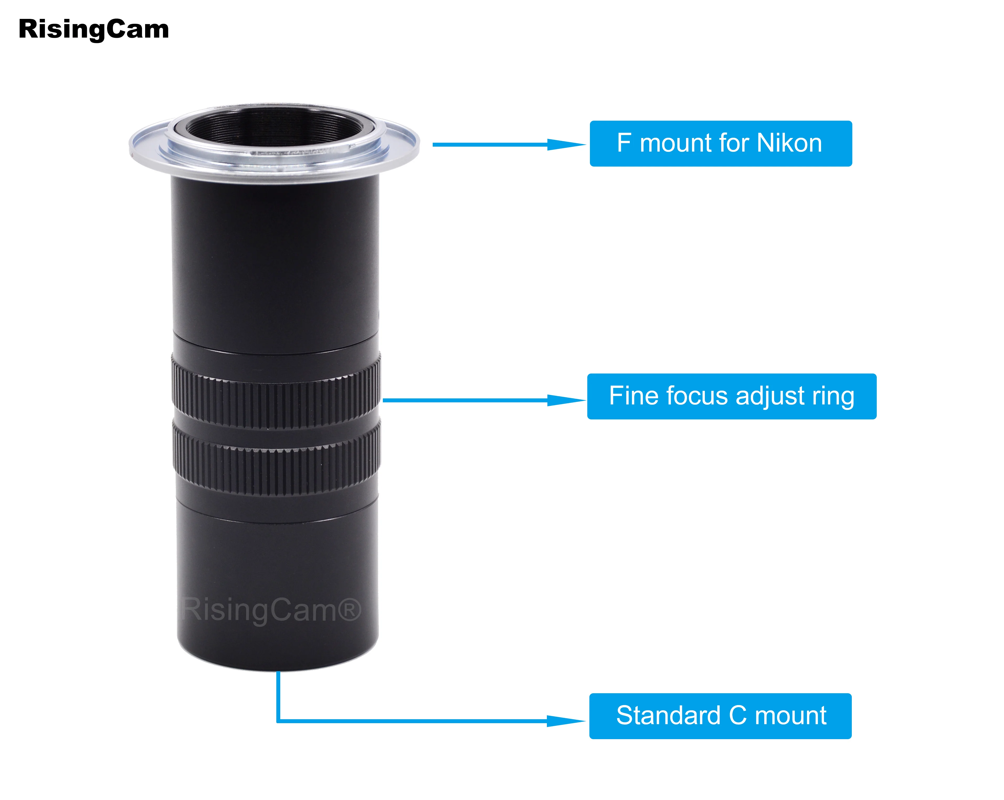 Focus Einstellbarer Mikroskop-Kamera-Adapter M42 F-Mount auf C-Mount-Adapter, kompatibel mit Nikon DSLR-Kamera – Detail 3