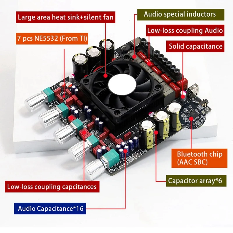 B03B-Audio AS21HPA HIFI Classe 300W X 2 + 600W Estéreo TPA3116 Módulo de placa amplificadora digital Bluetooth