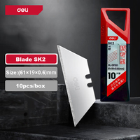 Deli 10pcs/box Knife Blade 19mm Width SK2 Metal Utility Knife Blades for Home School HandCraft Paper Box Cutting Trapezoid Blade