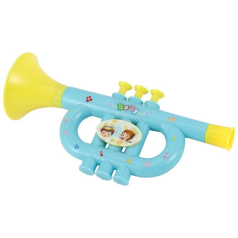 Colorful Children's Blowable Trumpet Trumpet Instrument Musical Toy Random Color Pattern