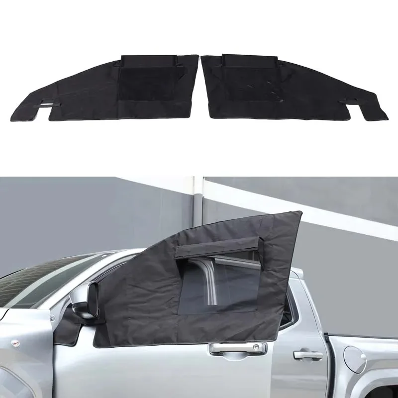 Car Front Rear Door Window Sunshade Net Insect Prevention Net Removable Cover for Toyota Tacoma 2024 Accessories