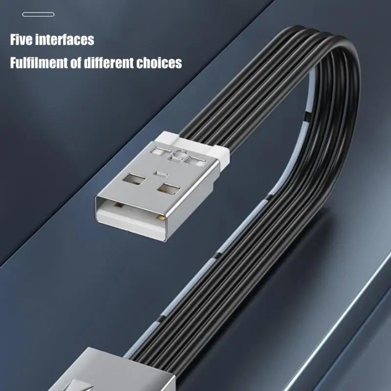 Super płaski, elastyczny kabel USB 2.0 A męski na żeński 90 kątowy przedłużacz do ładowania danych USB męski na żeński prawy/lewy/dół/do — zdjęcie produktu 6