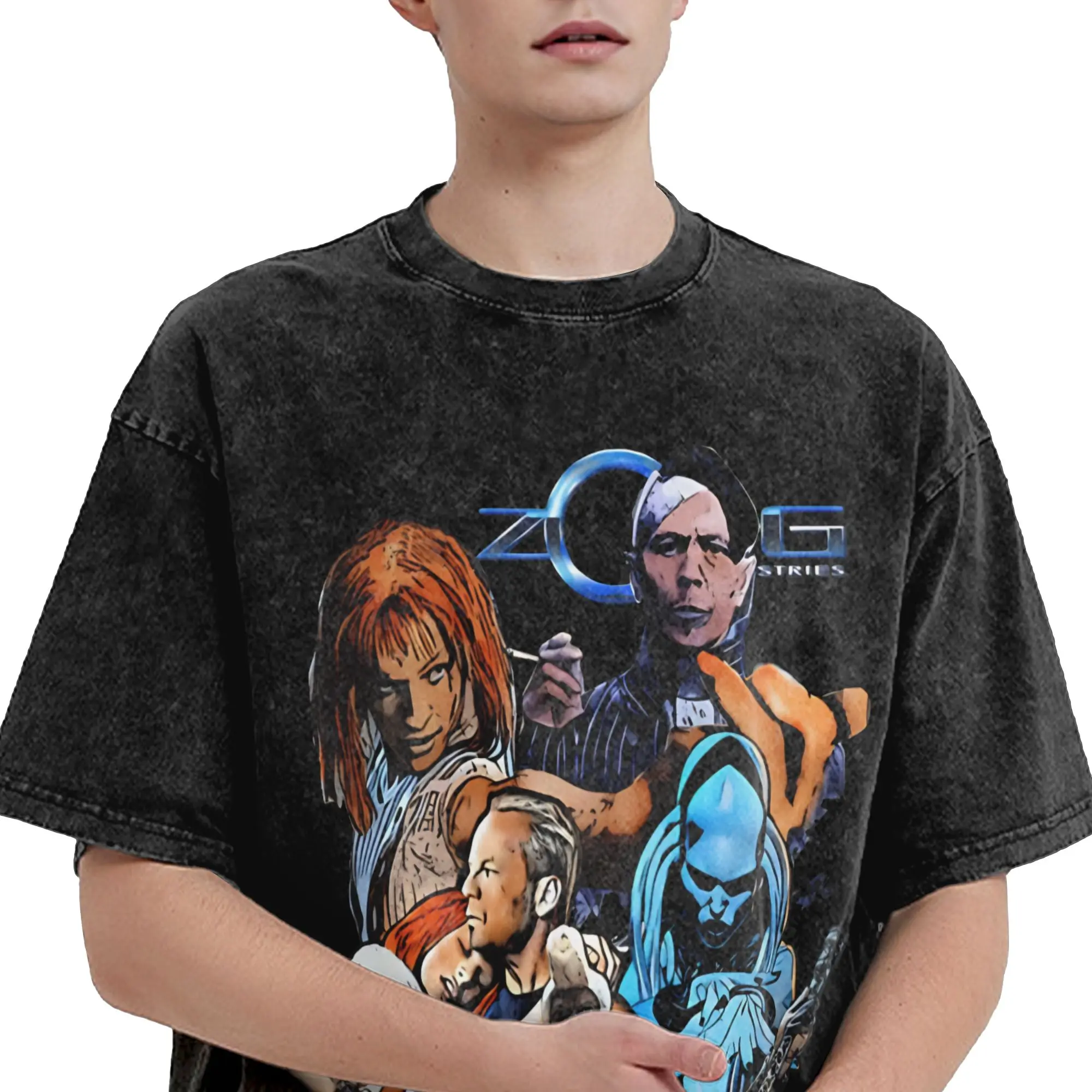The Fifth Element Merch Washed T Shirts Men Women Streetwear Hip Hop T-Shirts Printed  Tees Tops Short Sleeve