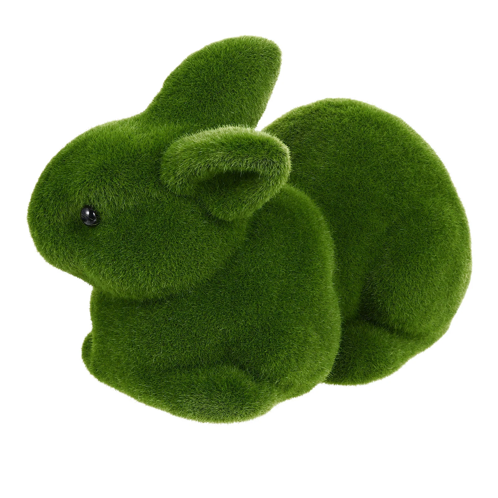 

Flocked Bunny Decor Simulation Rabbit Decoration Easter Decorate Statue Green Foam Ornament Topiary