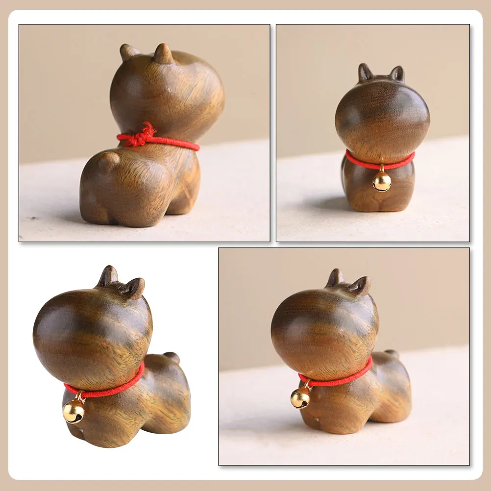 Hippo Figurine Mini Statues Home Decor Smooth Rounded S Desktop Small Size Wooden Toy ornament garden statue hippo