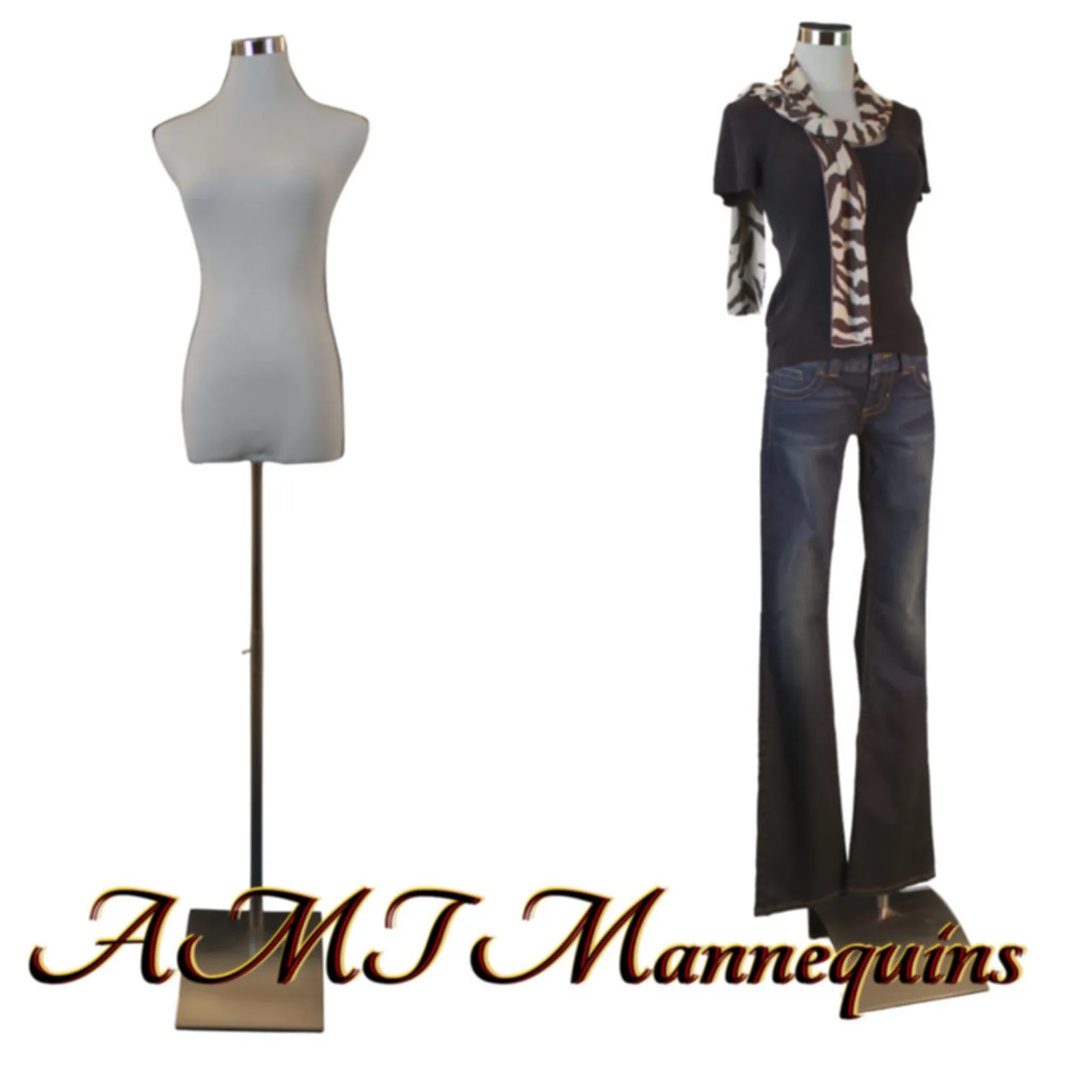 Female mannequin for pants,Dress form+2 nylon covers+Round stand, White torso-P5 United States