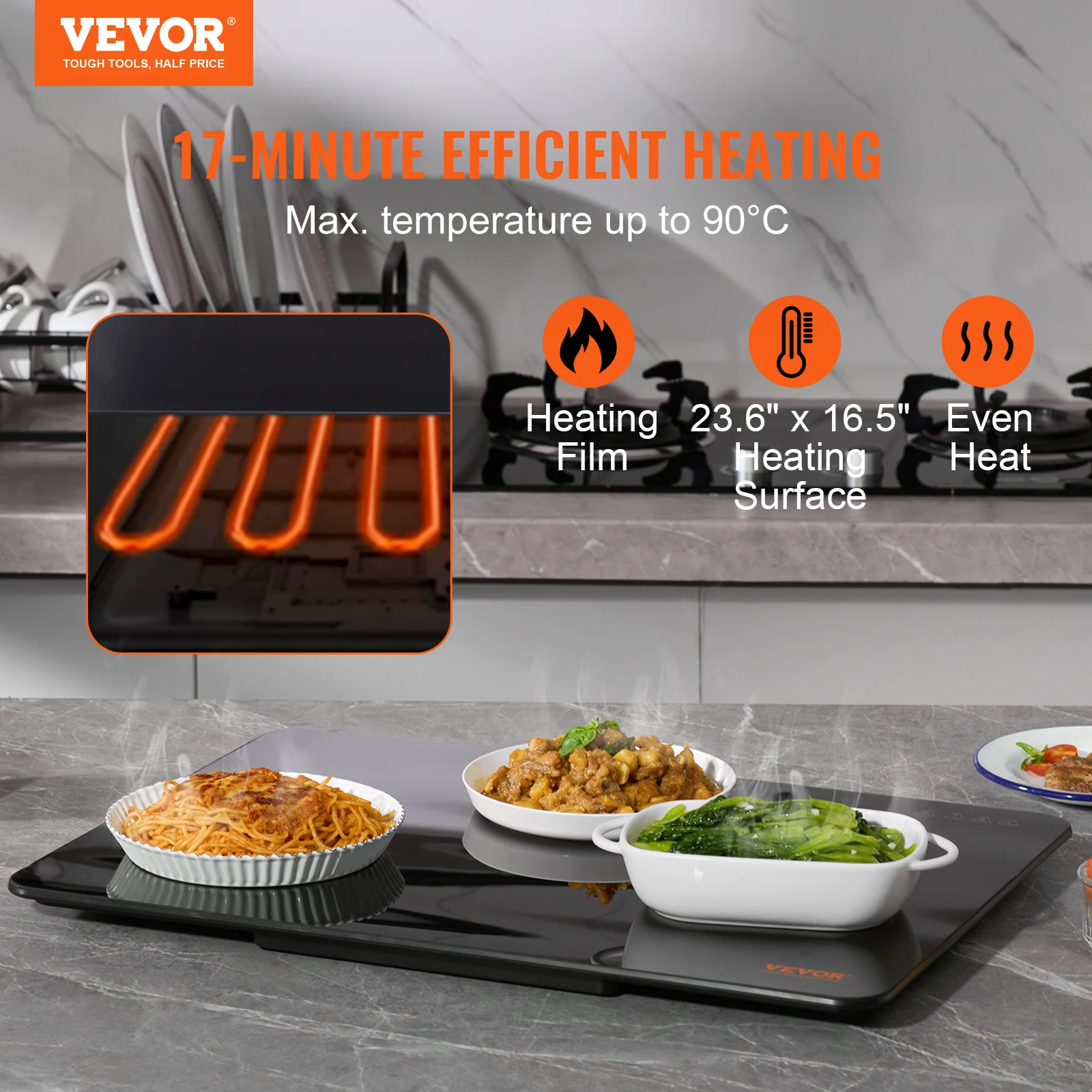 VEVOR Electric Warming Tray, 16.5