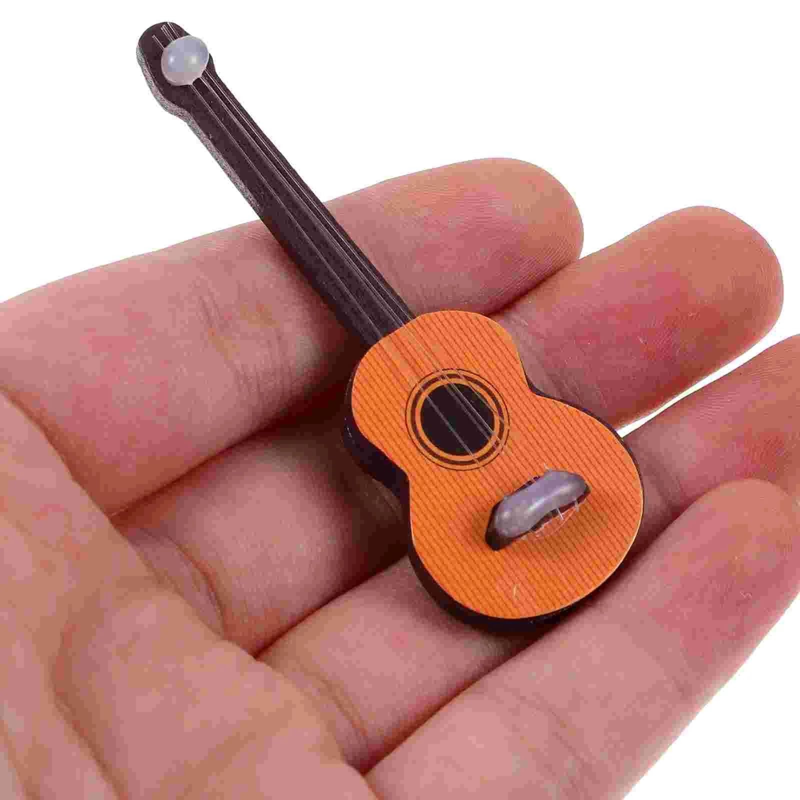 3 pezzi mobili per la casa strumenti musicali mini chitarra bambole luci modello creativo piccola miniatura fai da te adornano decorazioni bambino