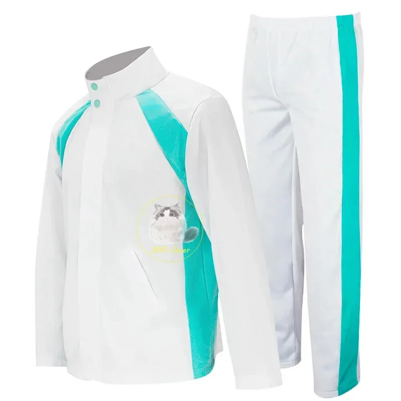 25COSAnime Haikyuu تأثيري Karasuno ازياء المدرسة الثانوية الكرة الطائرة نادي موحدة رياضية سترة كبيرة الحجم أسود 2 قطعة معطف بانت