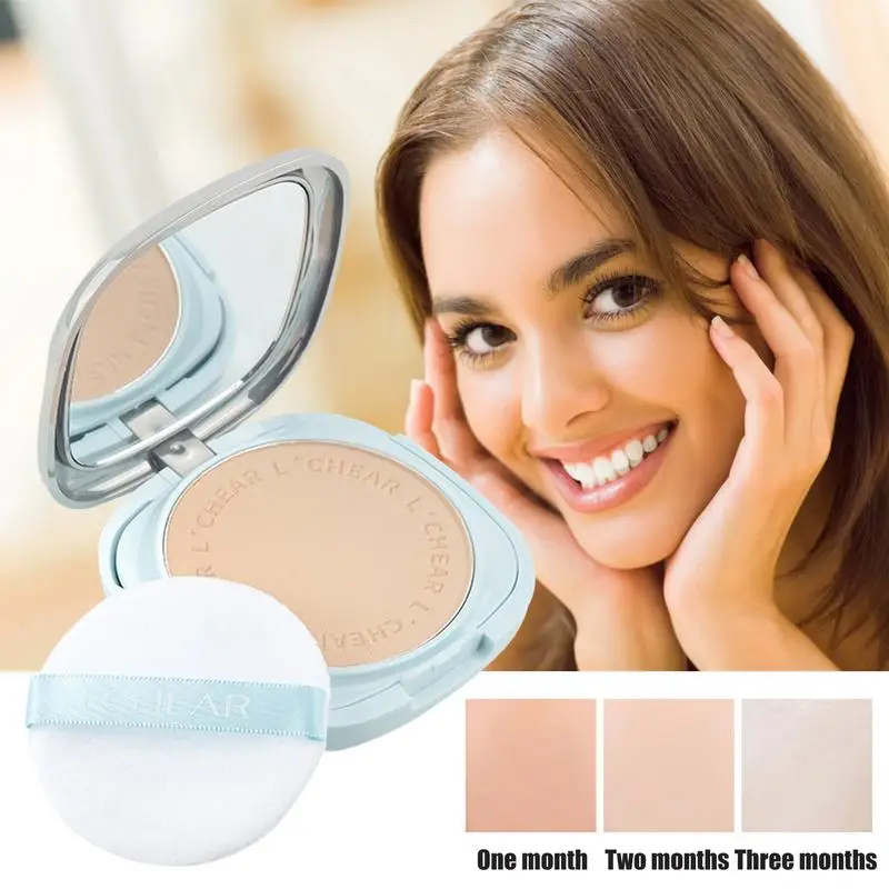 

Face Powder Pressed Powder SPF 15 Sunscreen Long-lasting Full Coverage Face Compact Setting Powder Makeup Foundation Cosmetics
