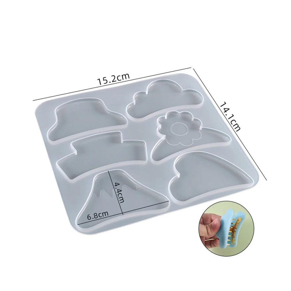 

-[33A Tvdae] Silicone Resin Mould, 2 Pieces Small Hair Clip Epoxy Mould With 6 Pieces Metal Hair Clips, DIY Jewelry,Ladies,Thin