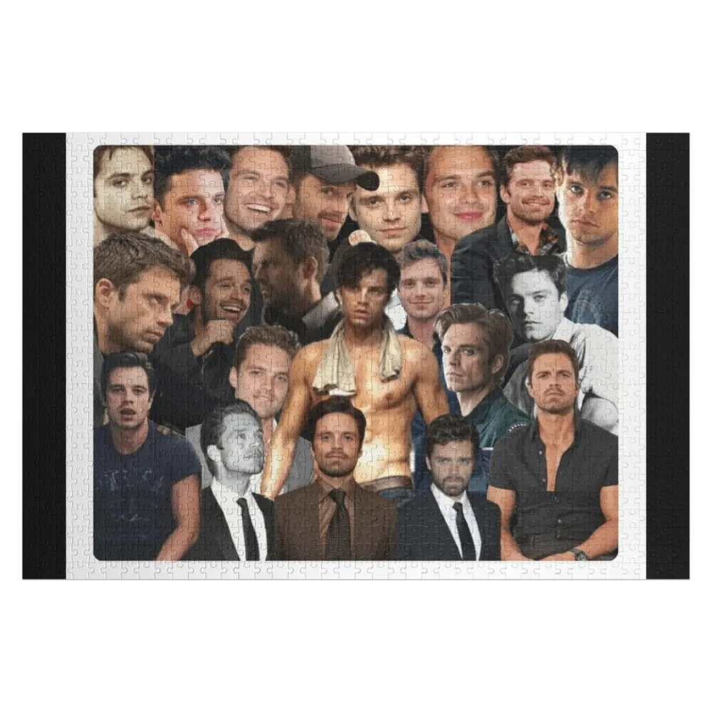 

Sebastian Stan collage Jigsaw Puzzle Custom Wooden Gift Baby Wooden Personalized Toy Puzzle