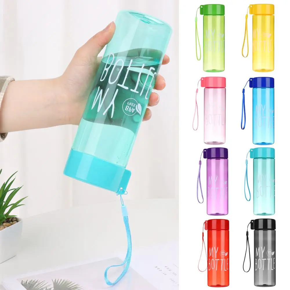 500ML Large Capacity Sports Water Bottle Transparent Drinking Cup Men Women Summer Outdoor Portable Plastic Coffee Juice Cup