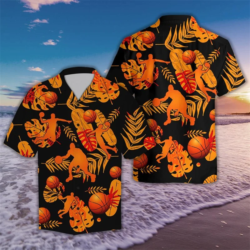 

Ball Game Printed Cool Shirt 3D Print Basketball Bowling Novel Pattern Shirts Casual Sports 2025 New Short Sleeve Button Blouse