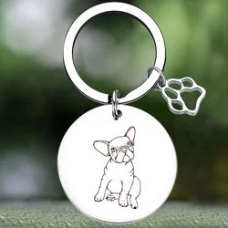 Cute French Bulldog Keychain Pet Dog Lovers Key Chain Pendant Jewelry animal dog gift