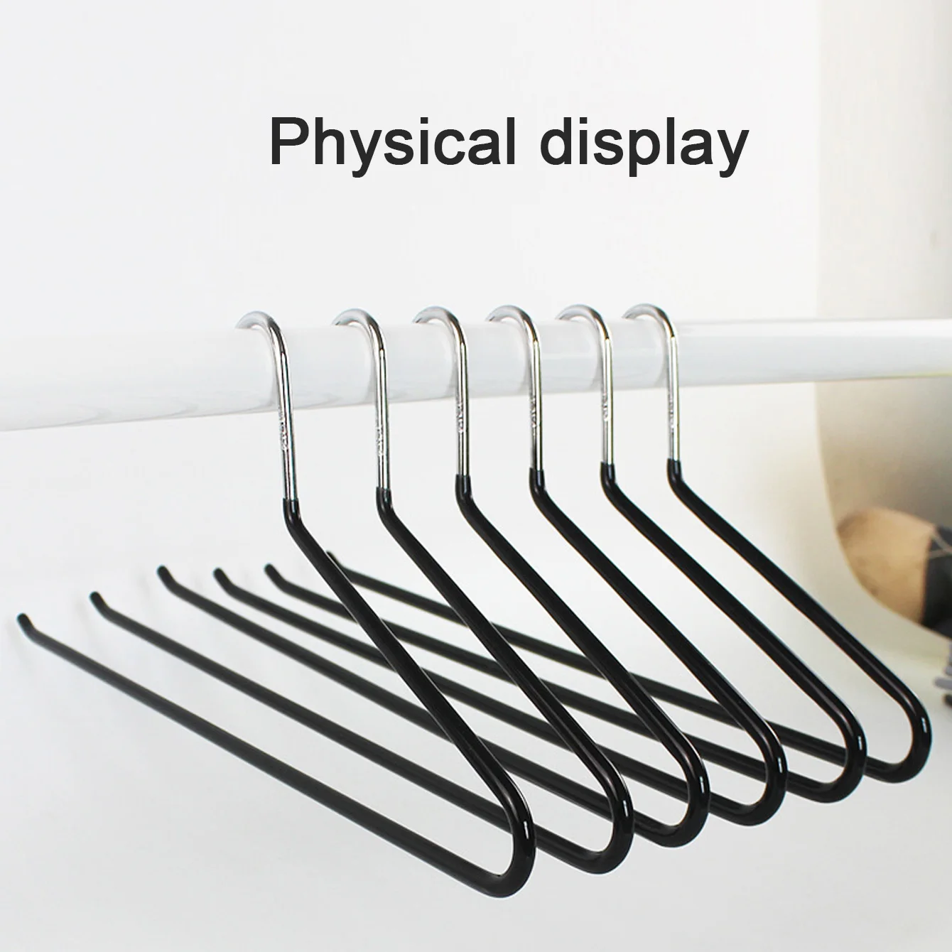 5/10Pcs Household Nano-Coated Non-Slip Goose-Shaped Pants Hangers, Simple Stainless Steel Pants Hangers, Suitable for Both Dry and Wet Use, Sturdy and Durable, Space-Saving