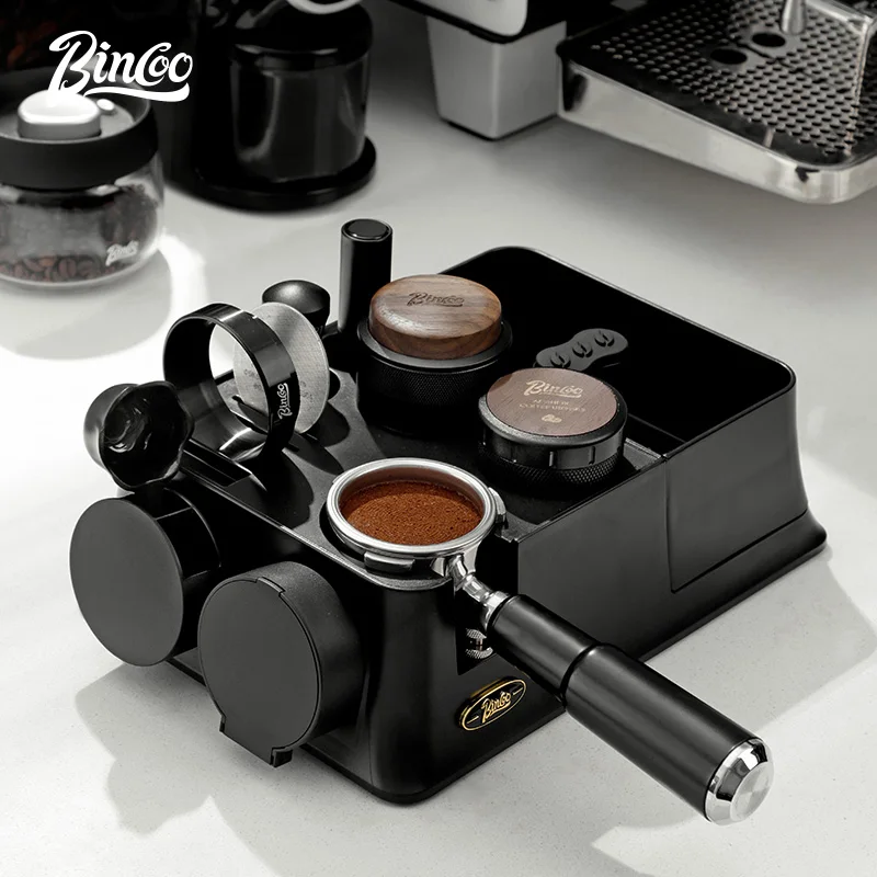 Bincoo ABS Coffee Portafilter Rack Distributor Holder Espresso Tamper Mat Stand Espresso Knock Box Coffee Accessories