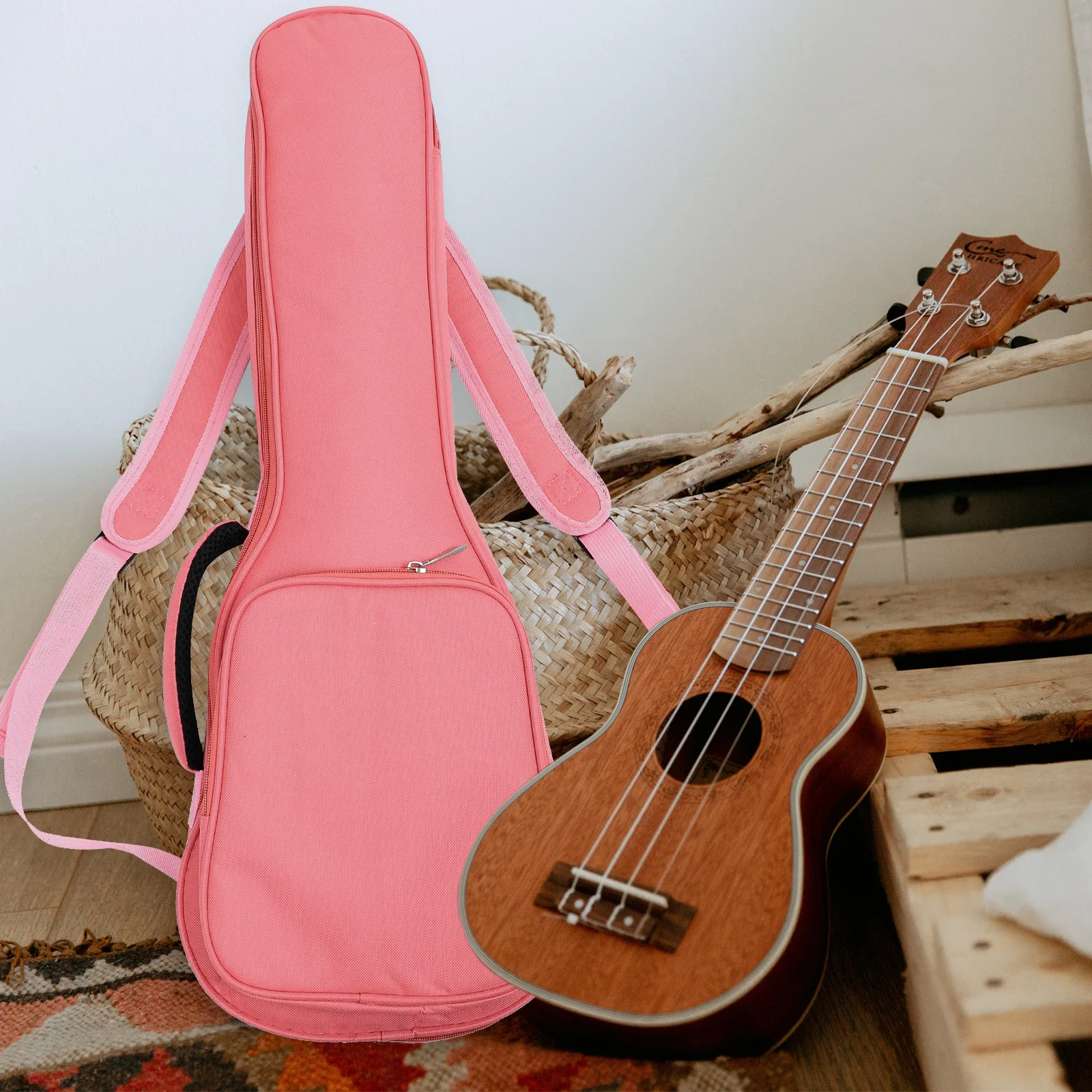 

1pc Thickened Padded Ukulele Bag 4-String Waterproof Portable Carrying Case Large Capacity Storage Pouch For Soprano Concert