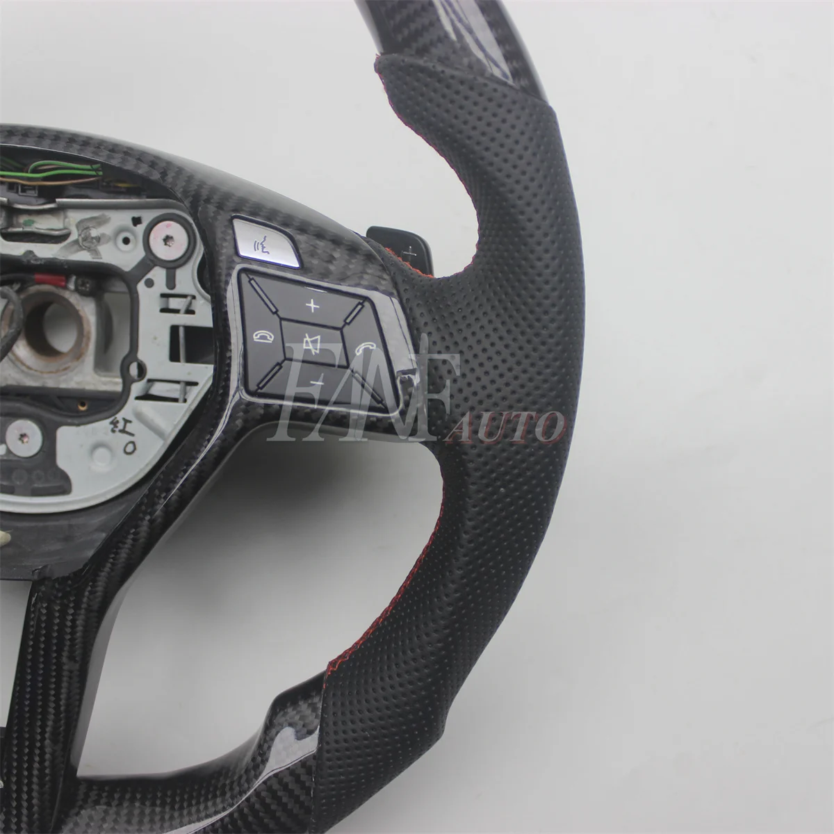 Replacement Real Carbon Fiber Steering Wheel with Leather for Mercedes-Benz W176 W204 W205 W213 CLA GLC GLE450 C63