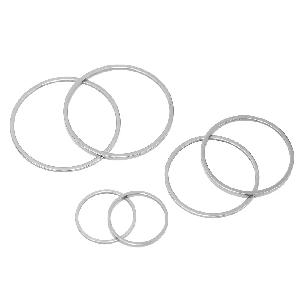 Stainless Steel Gold Seamless Circle Round Links O Ring Connectors For DIY Handmade Earring Necklace Making Supplies 12mm-35mm