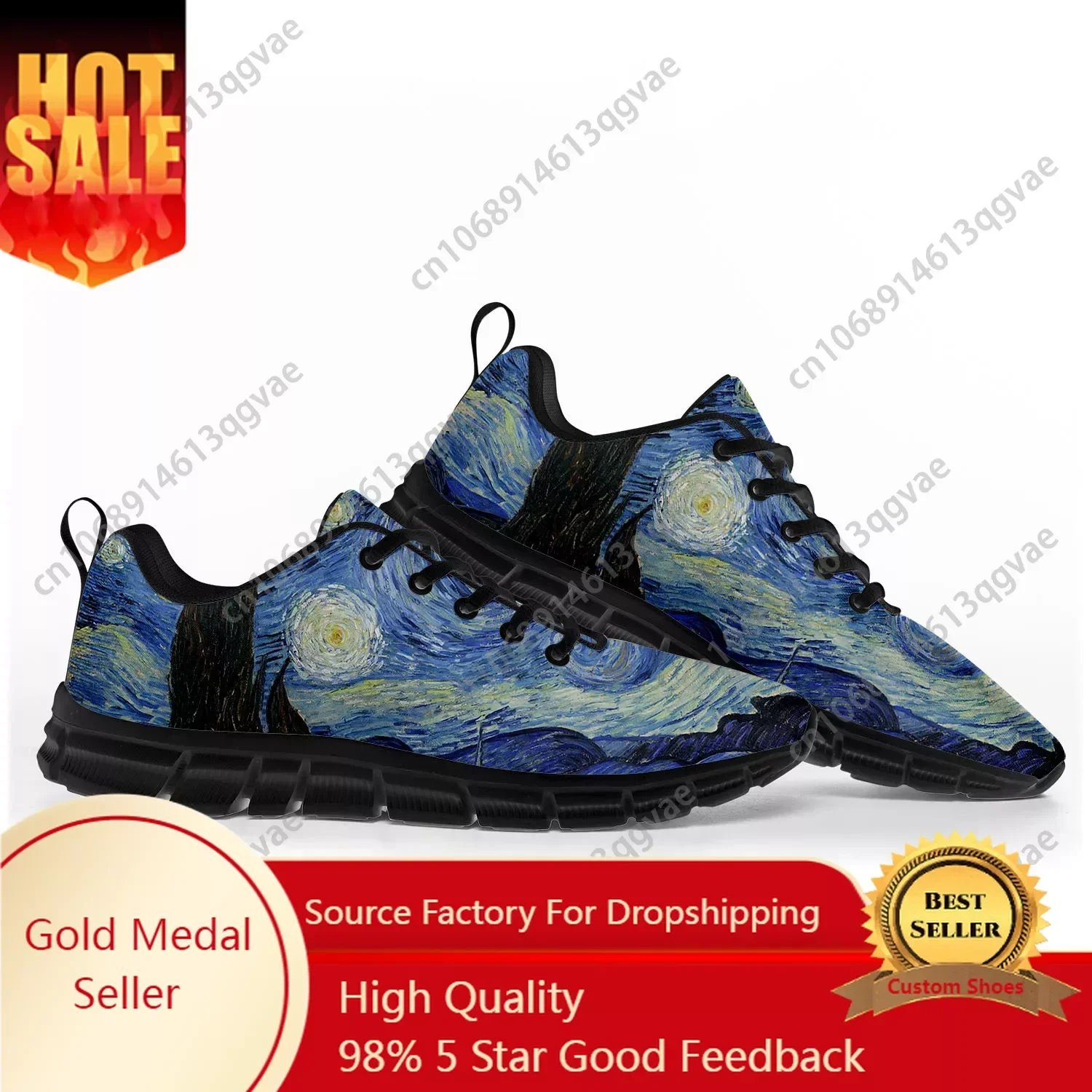 

Van Gogh Oil Paint Starry Night Sports Shoes Mens Womens Teenager Kids Children Sneakers Custom High Quality Casual Couple Shoe