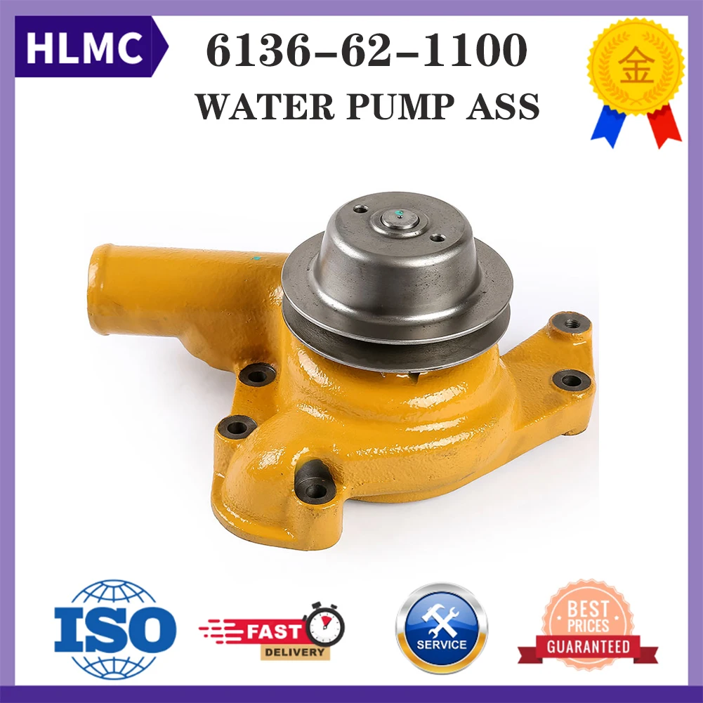 Diesel Engine Parts Water Pump 6136-62-1102 6136-62-1100 6136-61-1200 for Excavator S6D105 PC200-3 PC220-3 WA380