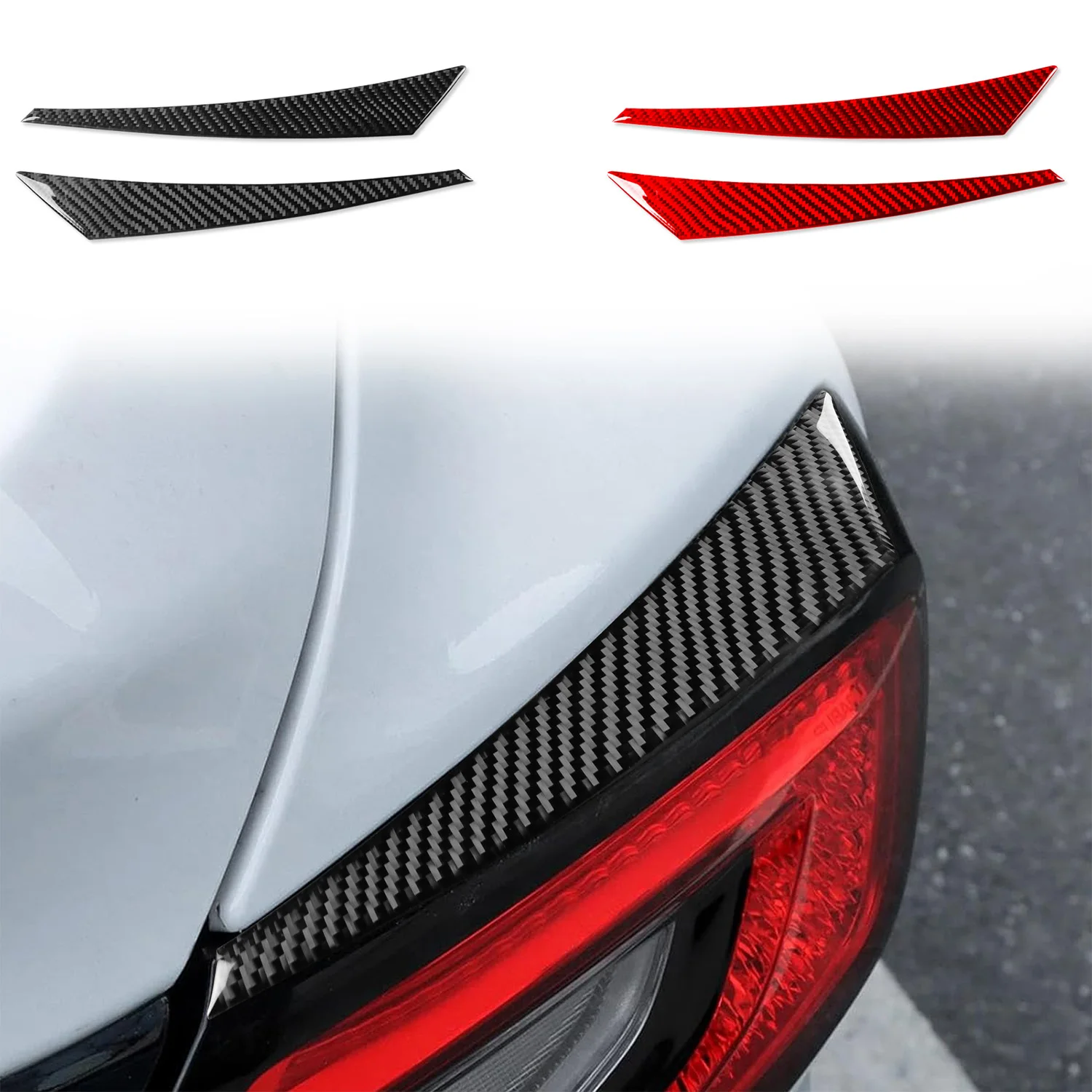for Subaru WRX STI (VB) 2022-2026 Car Accessories Tail Light Eyebrow Trim Cover Stickers ABS Carbon Fiber Grain 2Pcs