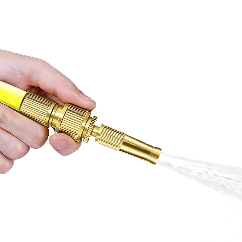 Pistola de pulverización directa ajustable de cobre puro para jardín, boquilla de manguera de alta presión, pistola de lavado de coches con boquilla ajustable