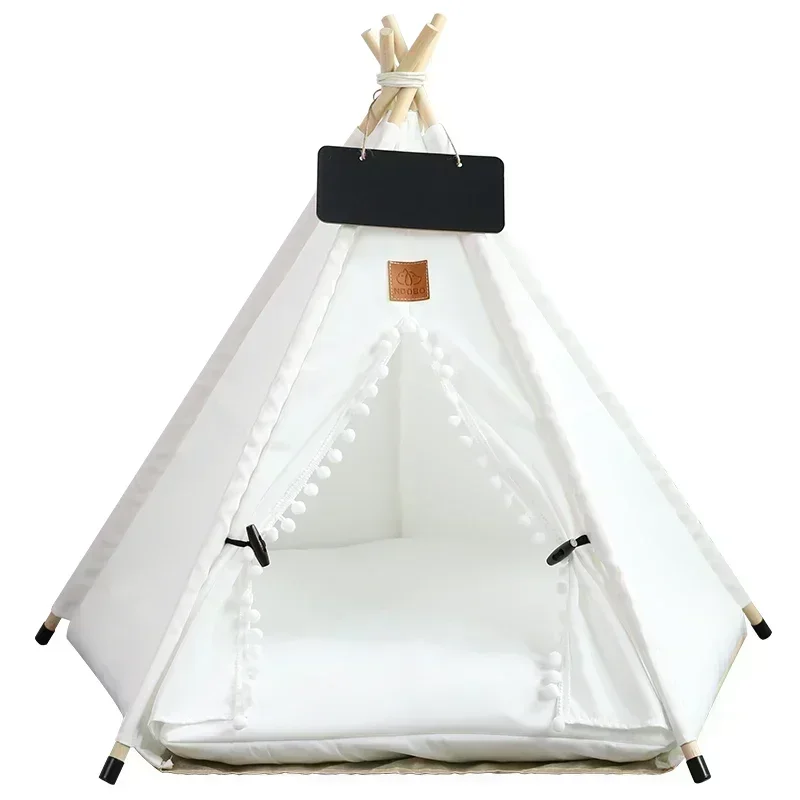 Tente tipi pour animaux de compagnie pour chats et chiens, maison pour chien portable et lavable, maison intérieure pupmed avec coussin et tableau noir, lit pour chat, perfecemballages