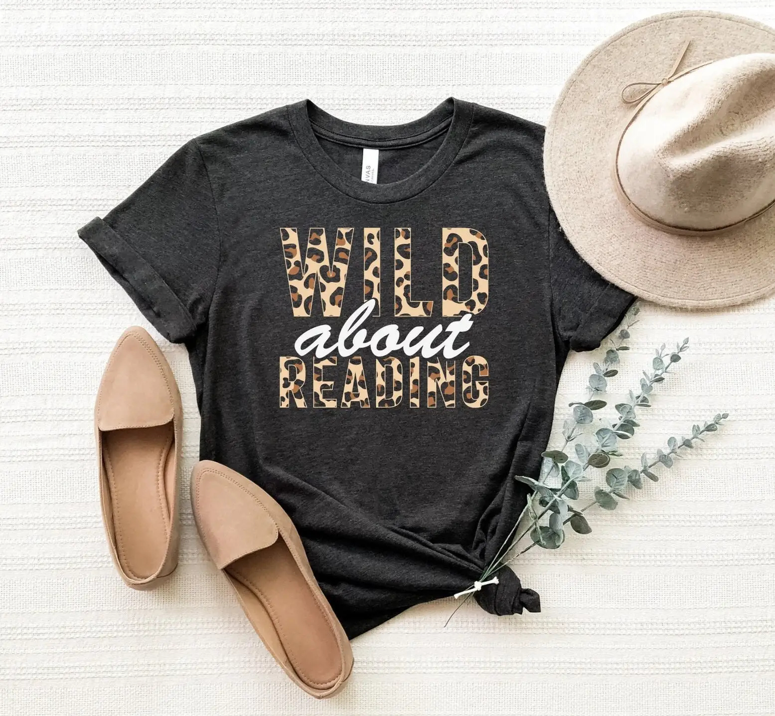 Wild About Reading T Shirt Leopard Women Book Lover Bookaholic Bookworm