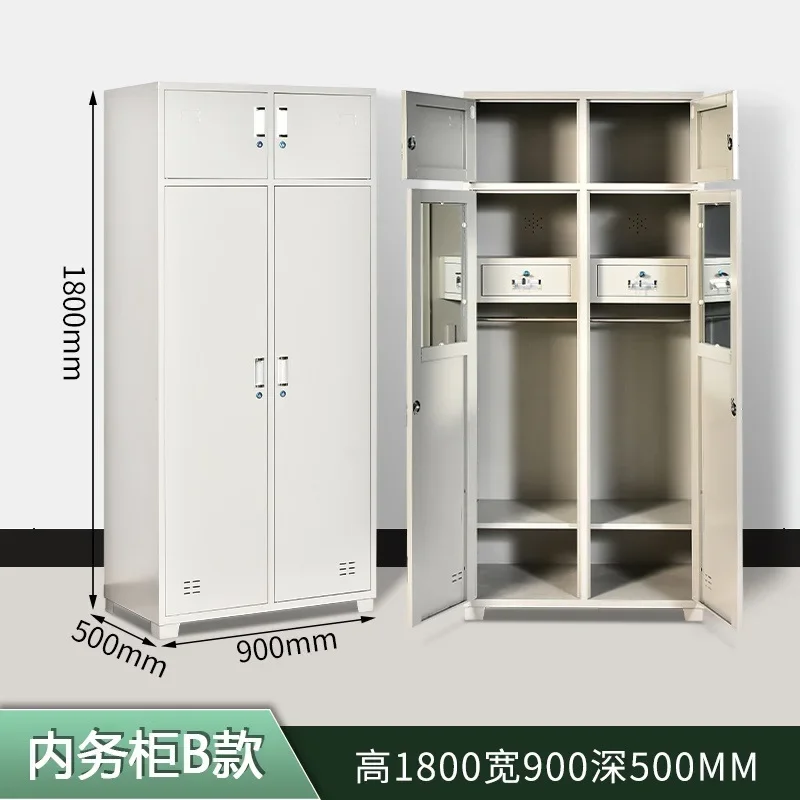 Dormitory upper and lower bunk square tube bunk bed shoe cabinet single school double wrought iron bed locker study computer