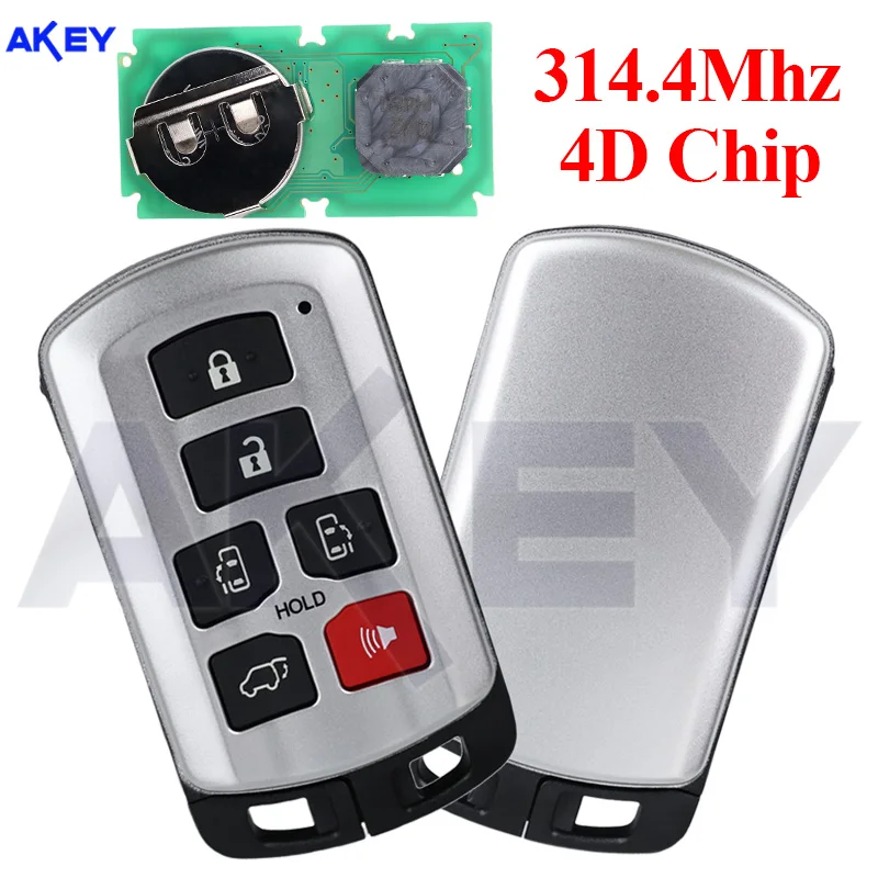 

Auto Car Key for Toyota Sienna 2011-2020 271451-5691 FCC ID: HYQ14ADR 314.3MHz ID 4D Chip Smart Remote Control Car Fob 6 Buttons
