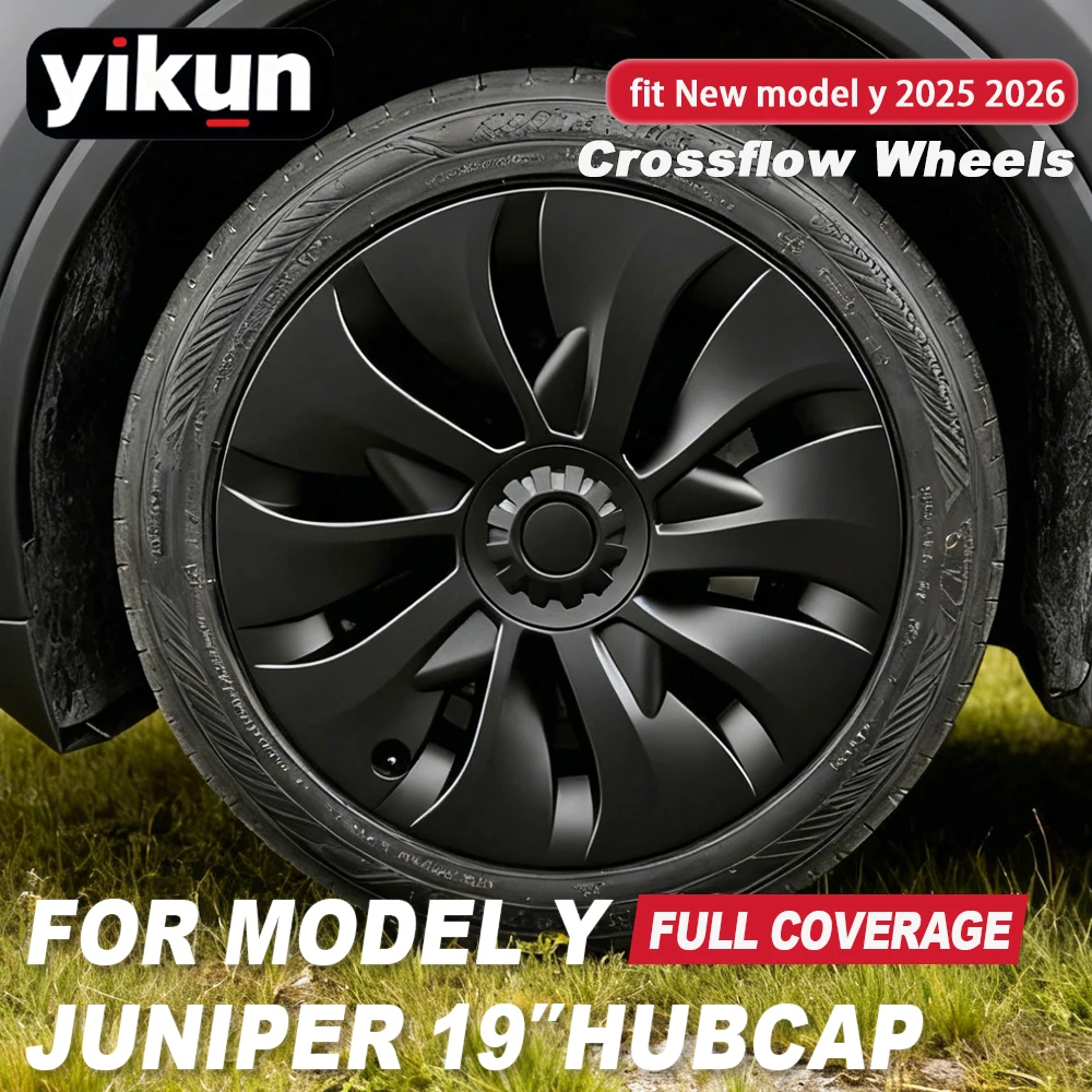

4PCS Hubcap For Tesla Model Y Juniper 19 Inch Wheel Cover Replacement Sakura Style Performance Wheel Caps Automobile 2025 2026