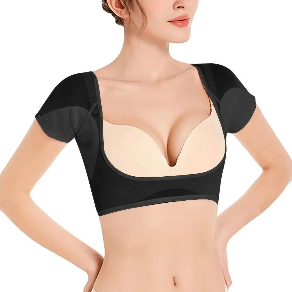 Breathable Sweat Wicking Vest Sweat Proof Slimming Mesh Sweat-absorbing Vest Washable Mesh Mesh Quick Drying Short Sleeve Women