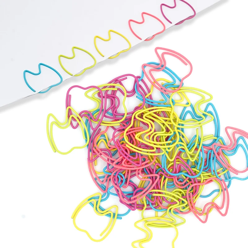 10PCS Tooth Shaped Metal Paper Clip Color Folder, Irregular Shaped Storage and Organization File Paper Fixing Clip