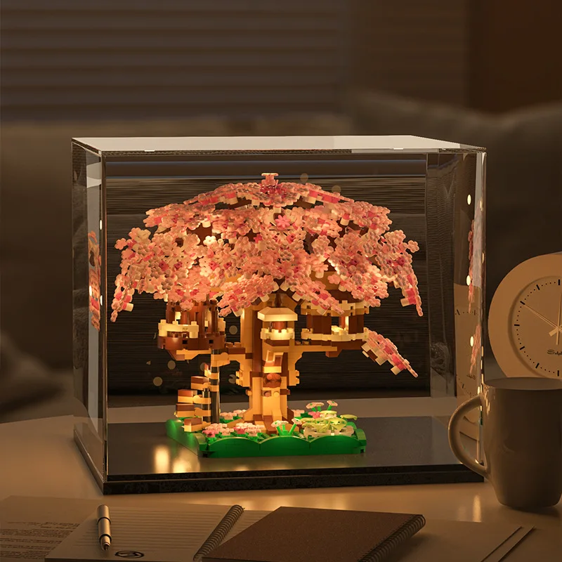 1100Pcs Small Particle Building Blocks Cherry Blossom Tree Series Puzzle Assembly Toys Child Holiday Gifts Compatible with LEGO
