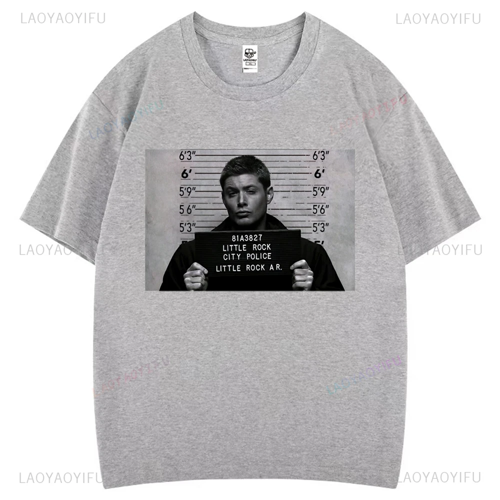 Supernatural Mugshot's Man Baumwolle Grafik T-Shirts Supernatural Mug Mugshot Sam Dean Winchester Sam Herren T-Shirt Unisex T-Shirt